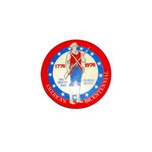 Rare Vintage 1976 Bicentennial Minute Man Pin - Patriotic American Revolution LE
